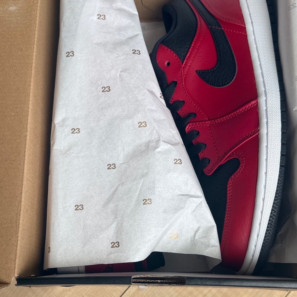 Jordan Red and Black Low-Top Sneaker